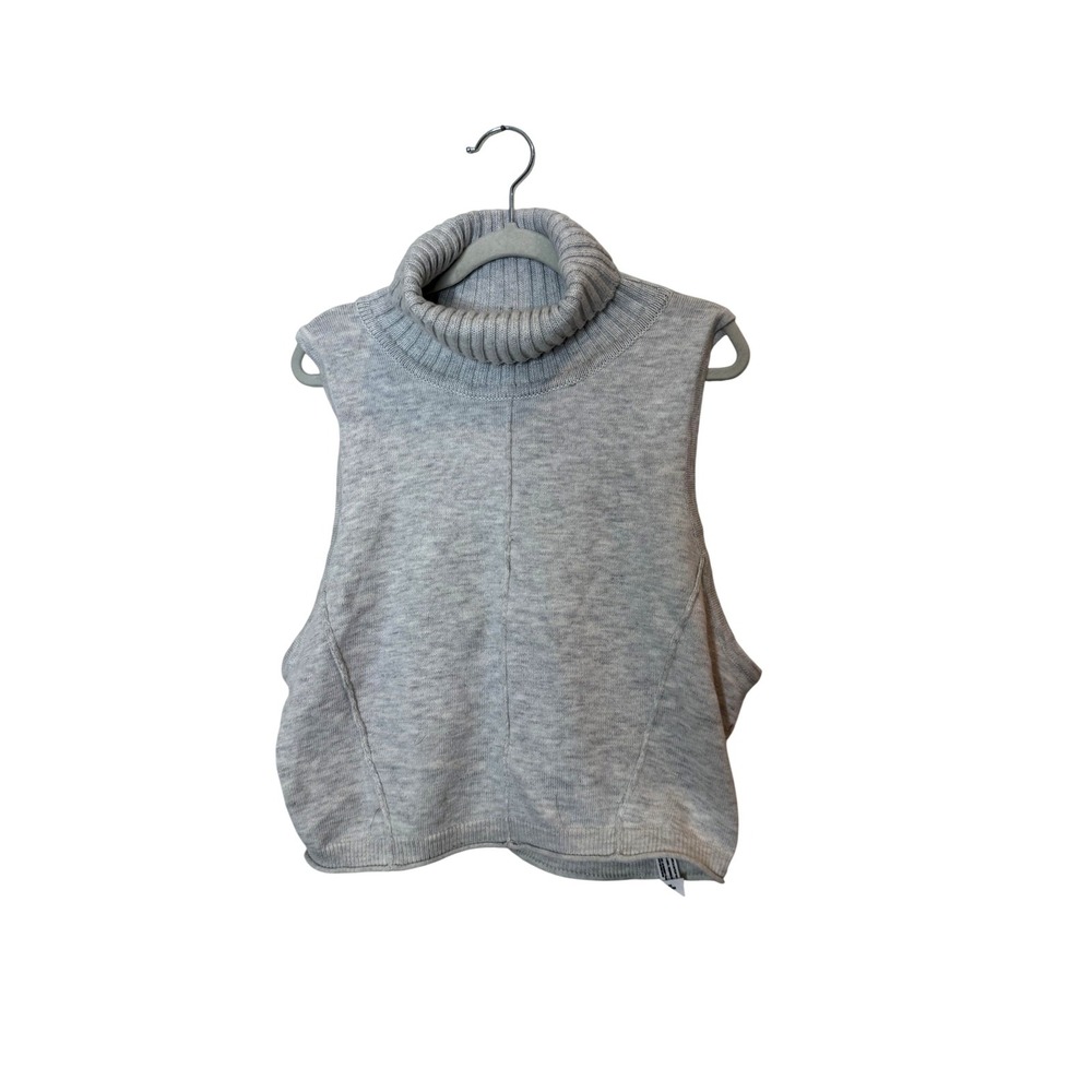 Anthropologie Light Gray Sleeveless Turtleneck Sweater